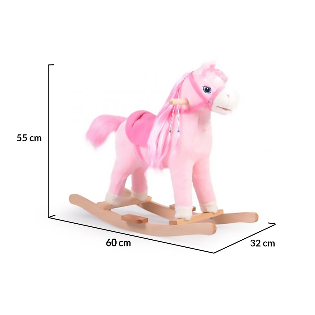 cheval à bascule rose