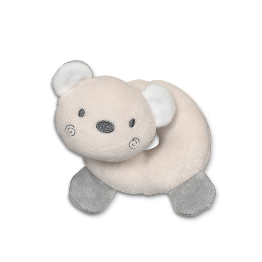 jouet d'éveil sensoriel donut beige