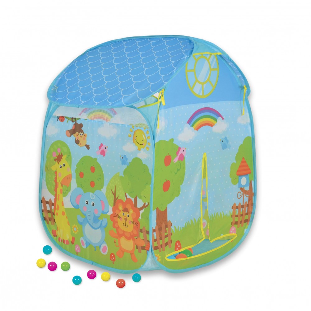 Tente de Jeu Cabane Pliable avec 50 Balles Colorées